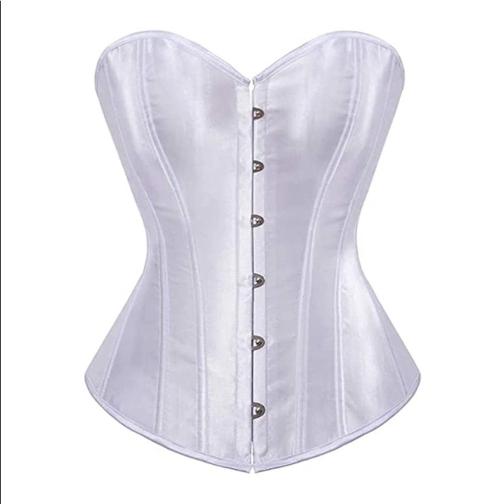 White Silk Corset Lace Up